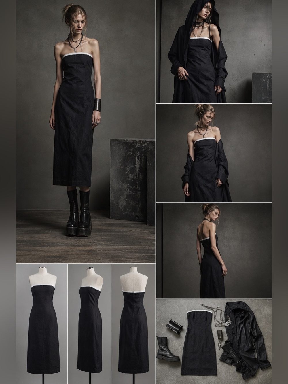 This is a Fiona Beckett for Tooke strapless sheath dress in XS